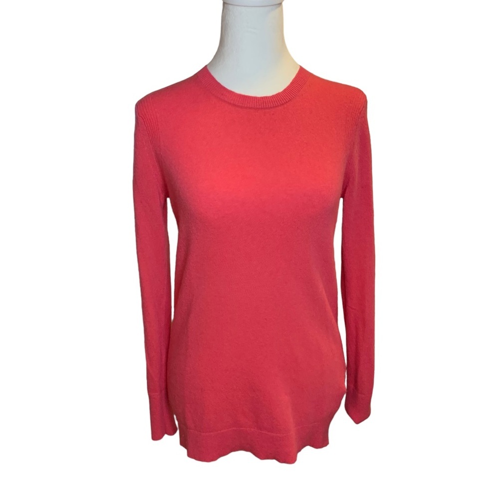 Banana Republic Coral cashmere merino wool fitted sweater ties around waist XS/S